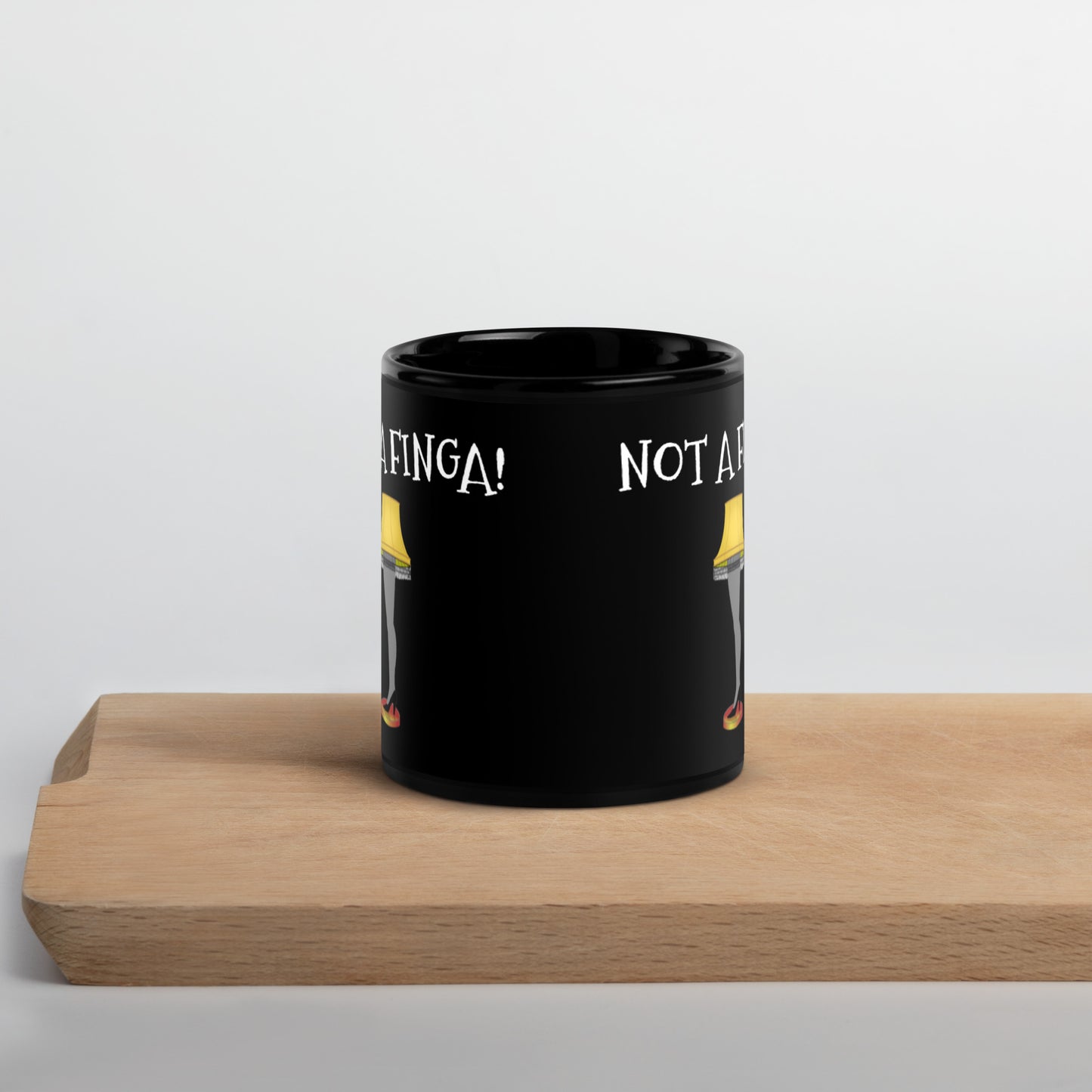 Not A Finga! Black Glossy Mug