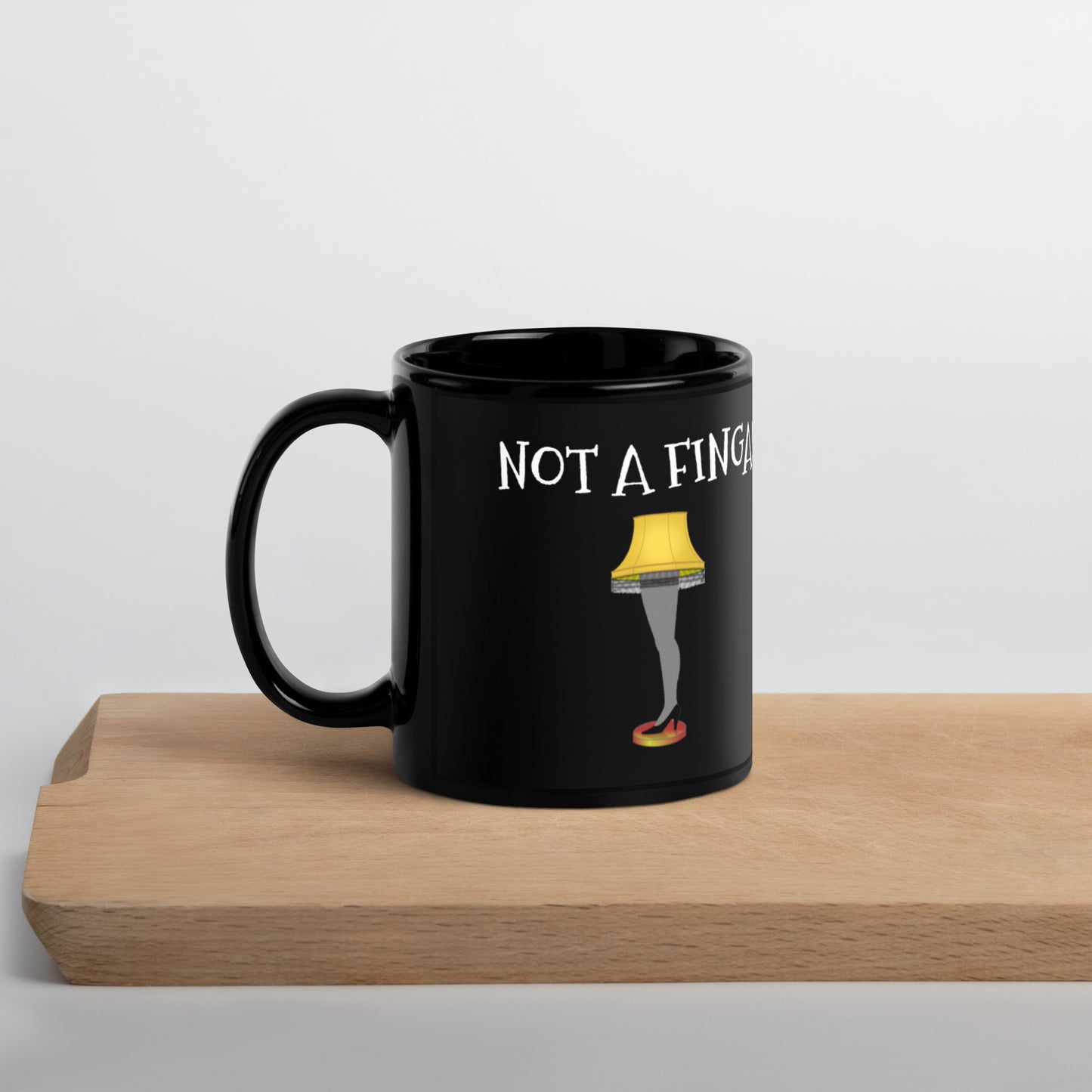 Not A Finga! Black Glossy Mug