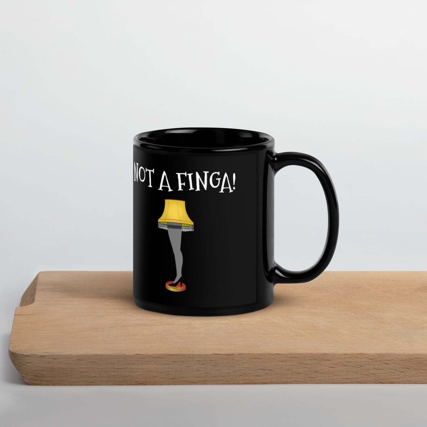 Not A Finga! Black Glossy Mug