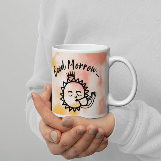 Good Morrow White glossy mug