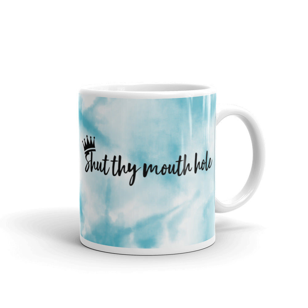 Shut Thy Mouth White glossy mug