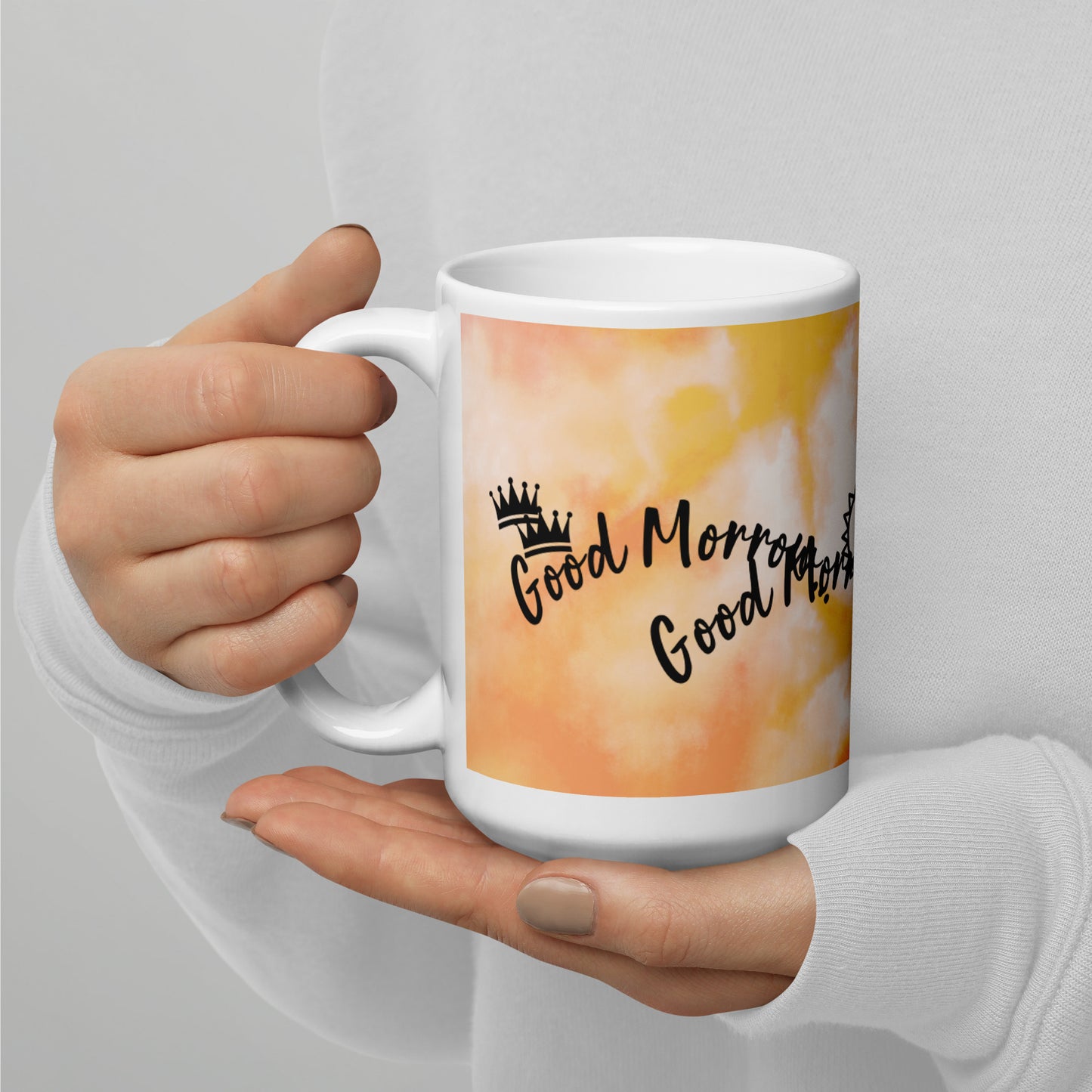 Good Morrow White glossy mug